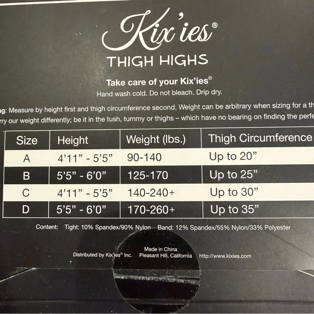 Kix'ies Whitney Thigh Highs Nude Red Backseam No-Slip‎ Grip Stockings Size D